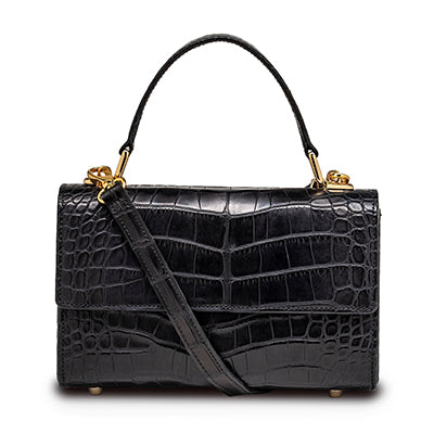 Soho Top Handle - Black - Alligator